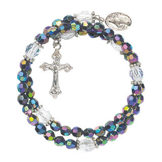 6mm Purple Wrap Style Rosary Bracelet