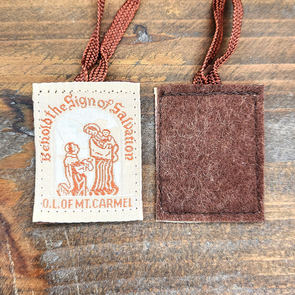 Traditional Brown Scapular-Brown Cord