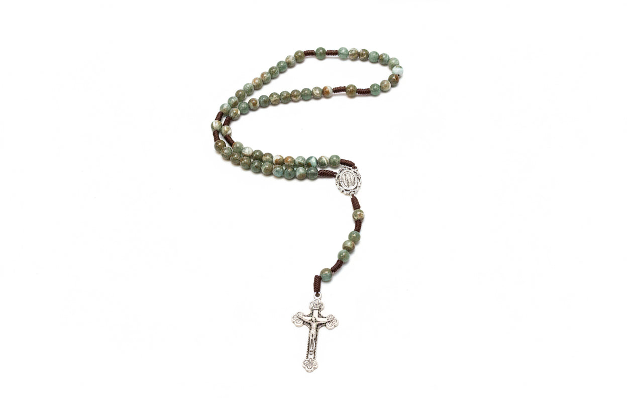 Aqua cord Rosary