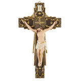 St. Benedict Baroque Wall Crucifix - Gold