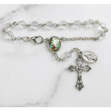 Guardian Angel Faceted Glass Auto Rosary