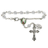 Guardian Angel Faceted Glass Auto Rosary