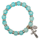 Aqua Marbled Glass Bead Miraculous