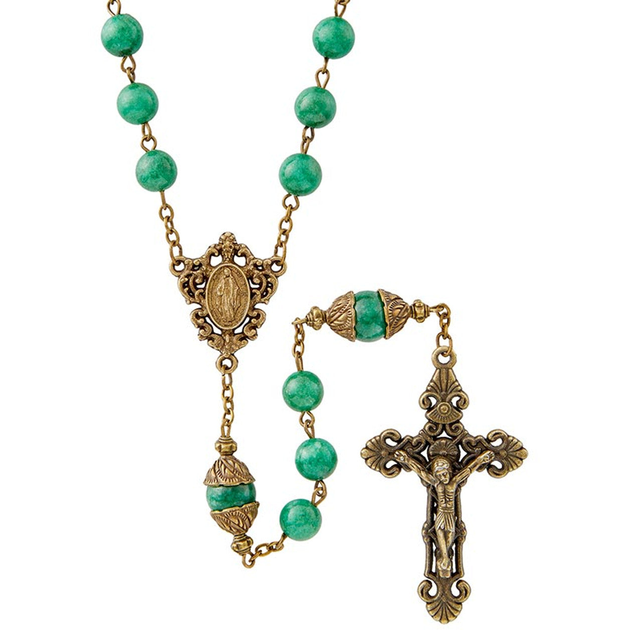 San Gimignano rosary, Lavender/Topaz/Emerald