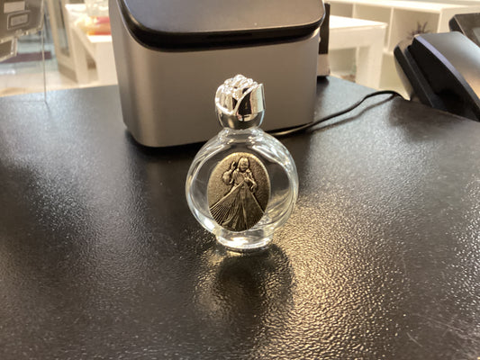 Holy water glass bottle with DM decal