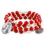 Divine Mercy Stone Wrap Style Rosary Bracelet