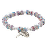 Divine Mercy Splatter Rosary Bracelet