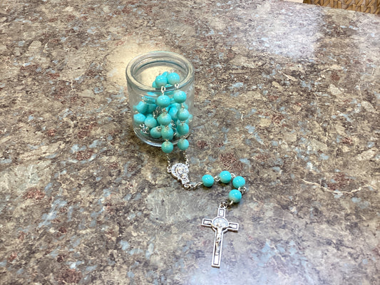 SJMP St. Benedict glass rosary
