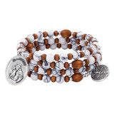 St. Anthony Turquoise Wrap Style Rosary Bracelet