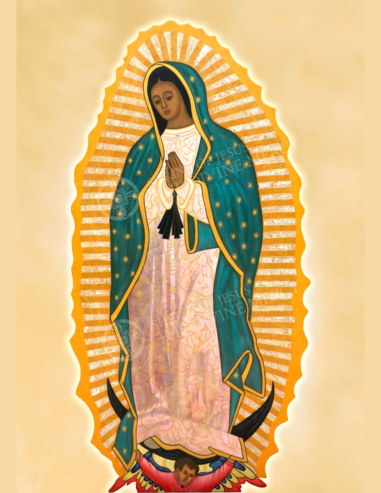 Icon: Our Lady of Guadalupe/Crombie 6” x 9”