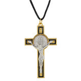 Black Inlay St. Benedict Crucifix Pendant
