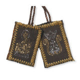 Scapular brown embroidered wool