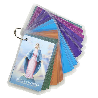 Laminated Rosary Prayer Card Set