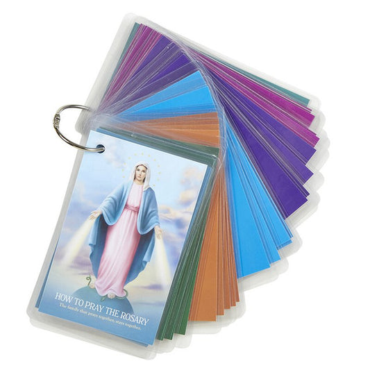 Laminated Rosary Prayer Card Set