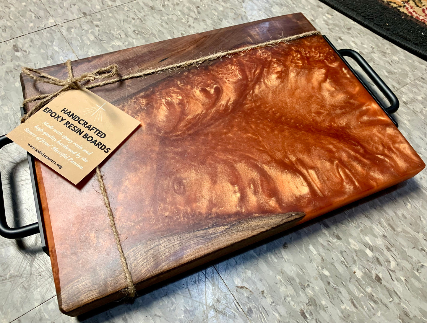 15.5" by 9.5" Charcuterie Board/ Side Table
