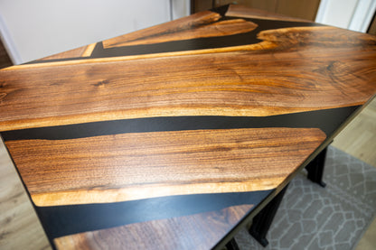 48" by 24" Resin and Wood Coffee Table