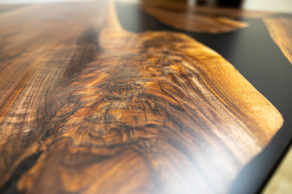 48" by 24" Resin and Wood Coffee Table