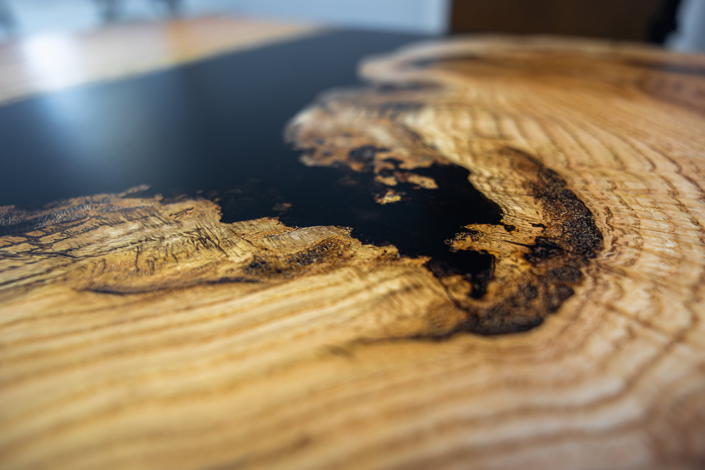 48" by 24" Resin and Wood Coffee Table