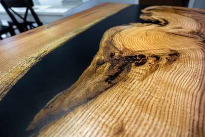 48" by 24" Resin and Wood Coffee Table