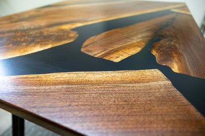 48" by 24" Resin and Wood Coffee Table