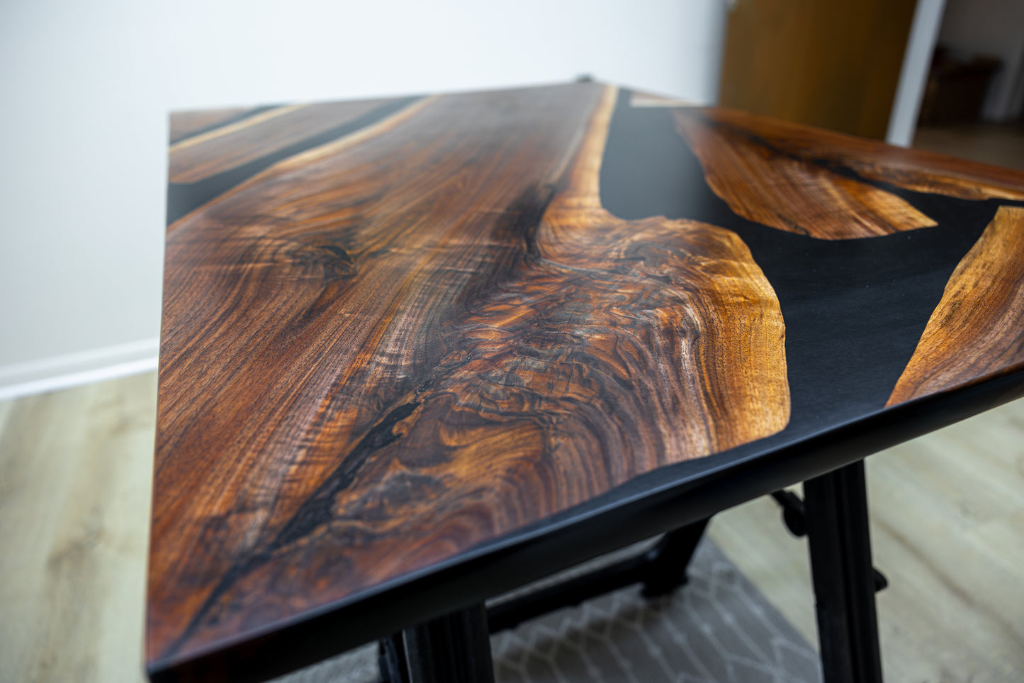 48" by 24" Resin and Wood Coffee Table